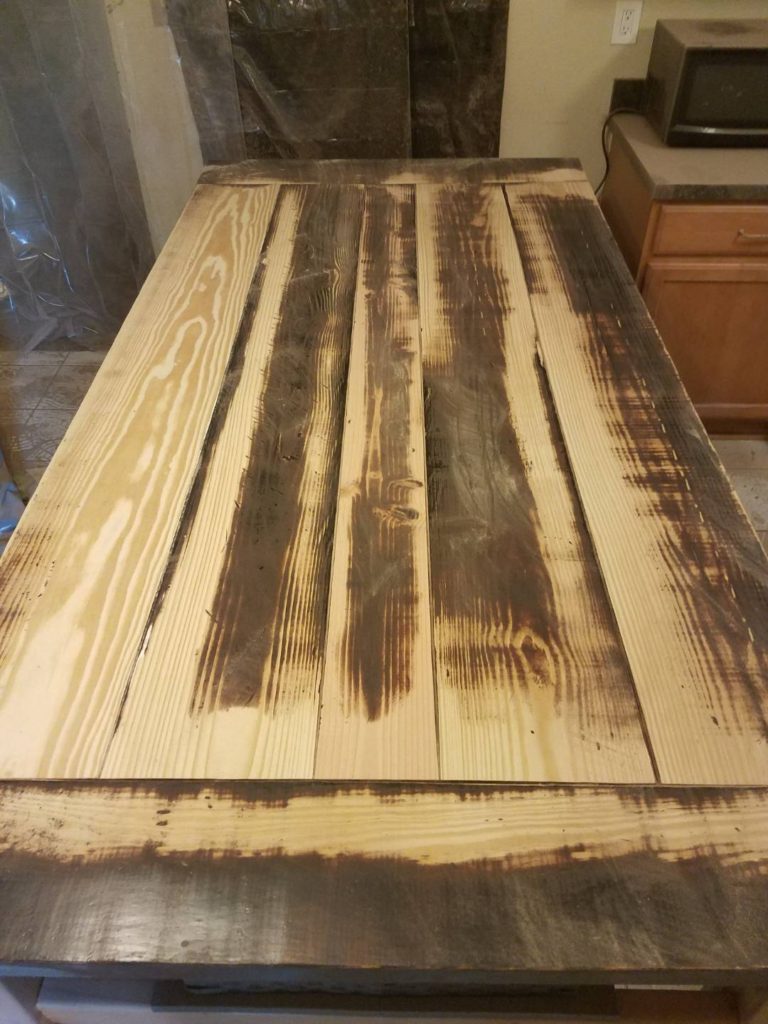 photograph of a table after it has been sanded